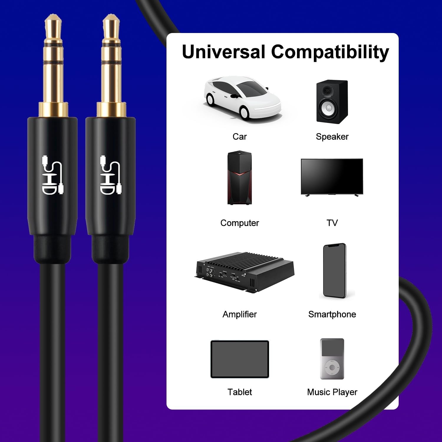 Aux Cable, 3.5Mm Audio Cable Aux for Car Auxiliary Audio Stereo Cable 3.5Mm Cord Premium Sound Dual Shielded with Gold Plated Connectors-6Feet…