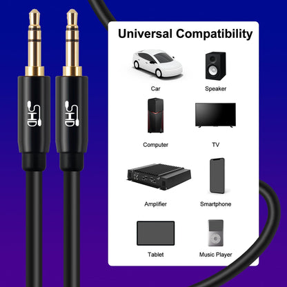 Aux Cable, 3.5Mm Audio Cable Aux for Car Auxiliary Audio Stereo Cable 3.5Mm Cord Premium Sound Dual Shielded with Gold Plated Connectors-6Feet…